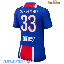 Camisa de time de futebol Paris Saint-Germain Warren Zaire-Emery #33 Replicas 1º Equipamento Feminina 2026-27 Manga Curta